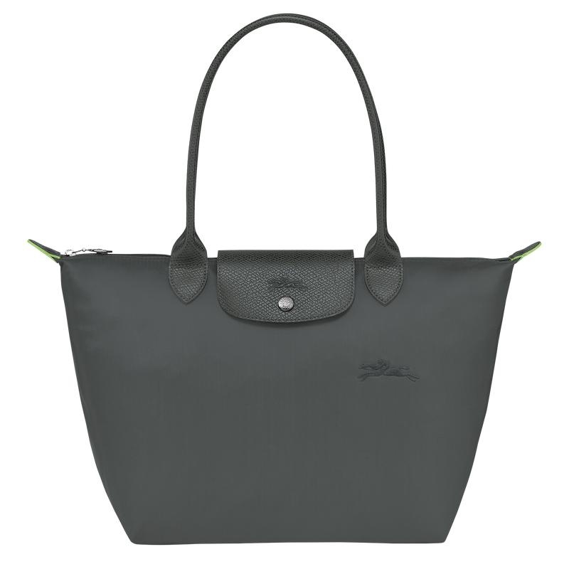 Women\'s Longchamp Le Pliage Green M Tote Bag Graphite Grey | HKOIR-3574