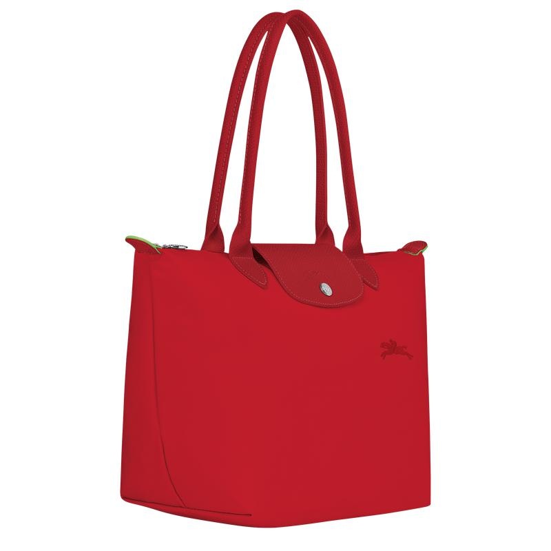 Women's Longchamp Le Pliage Green M Tote Bag Tomato Red | SGMDH-6503