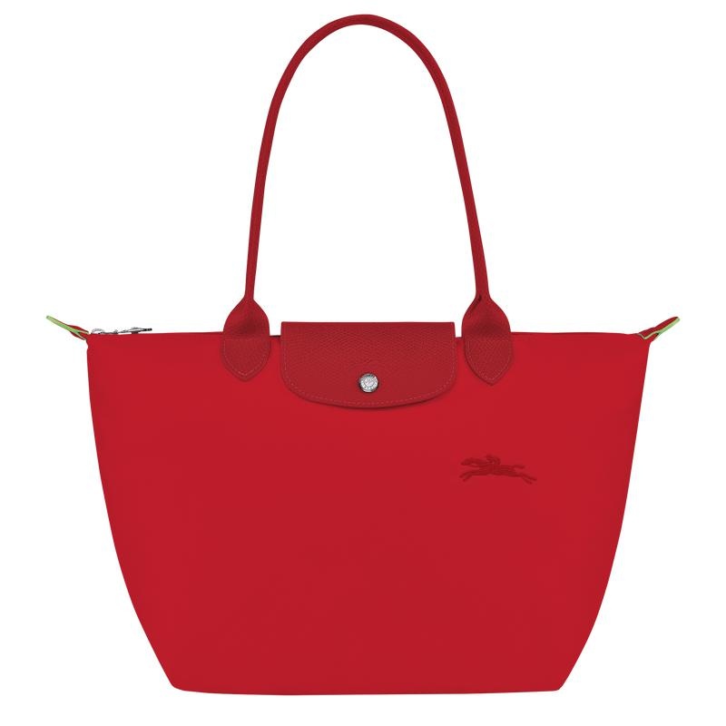 Women\'s Longchamp Le Pliage Green M Tote Bag Tomato Red | SGMDH-6503