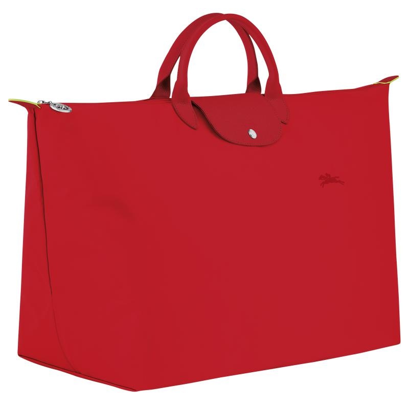 Women's Longchamp Le Pliage Green M Travel Bags Tomato Red | HYKBU-4920