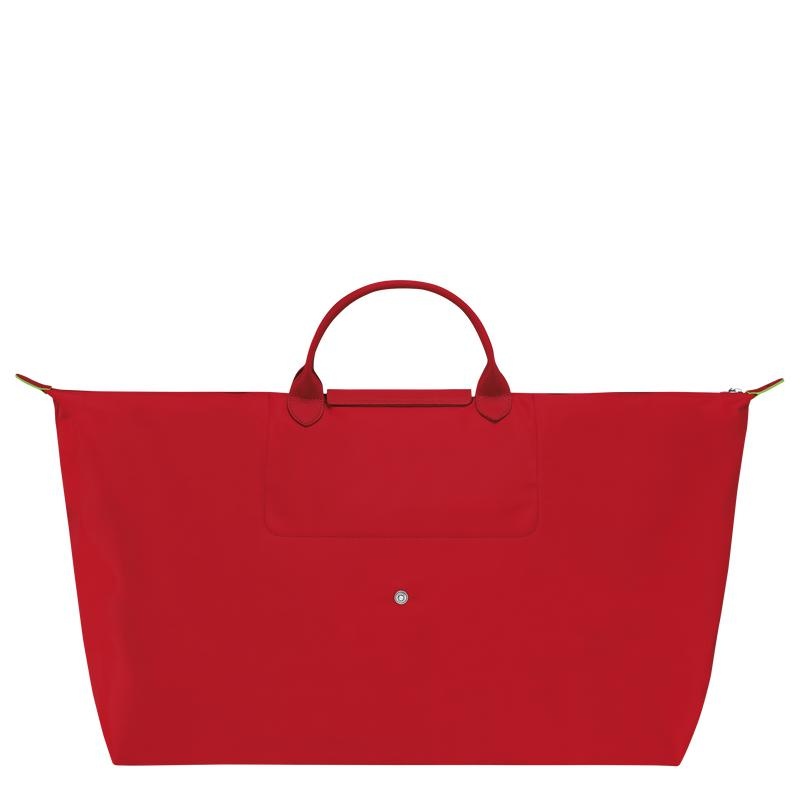 Women's Longchamp Le Pliage Green M Travel Bags Tomato Red | HYKBU-4920