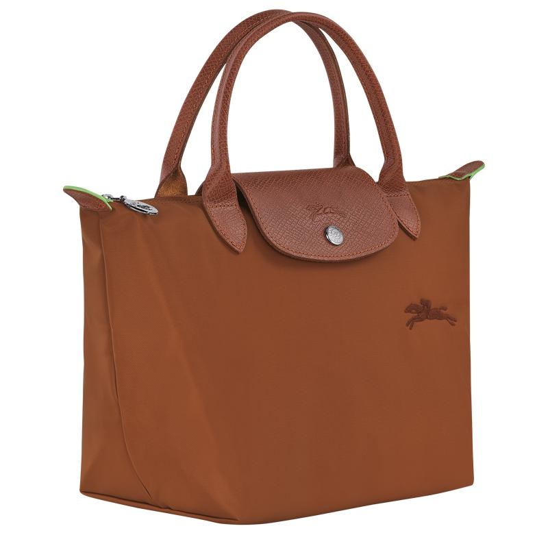 Women's Longchamp Le Pliage Green S Handbags Cognac Brown | COFSX-8624