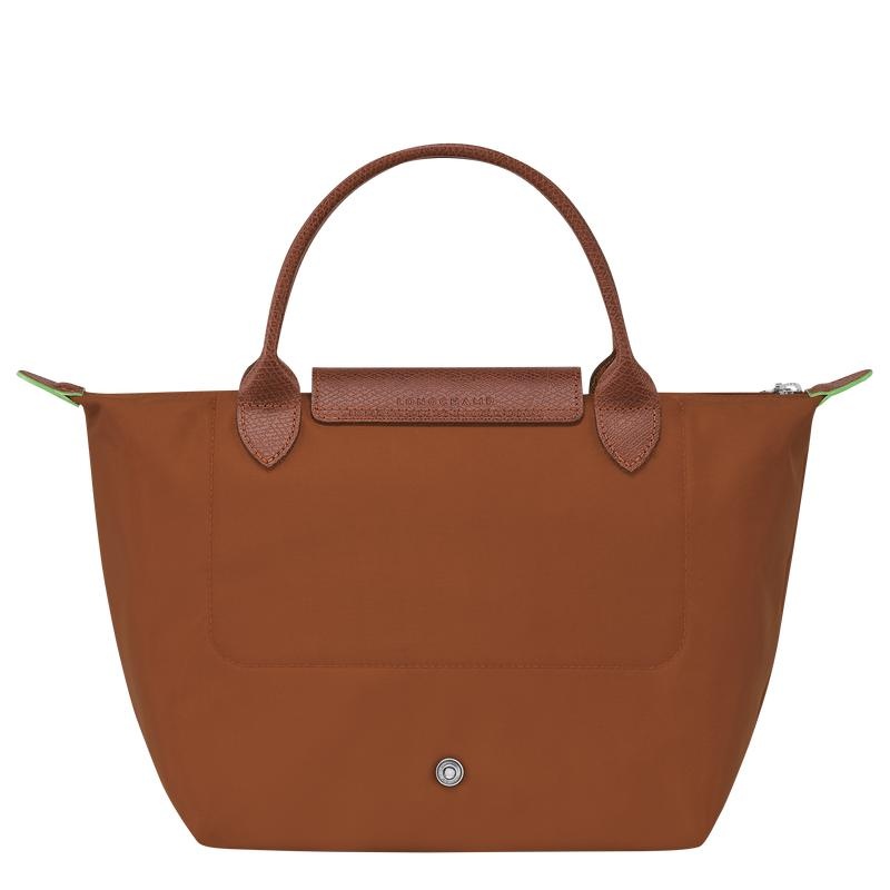 Women's Longchamp Le Pliage Green S Handbags Cognac Brown | COFSX-8624