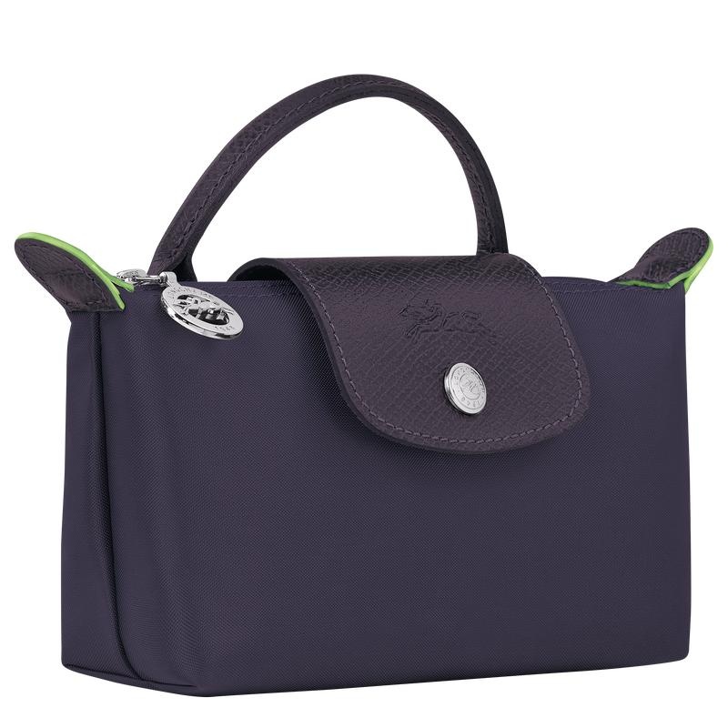 Women's Longchamp Le Pliage Green with handle Pouches Bilberry Purple | YQHSL-2958