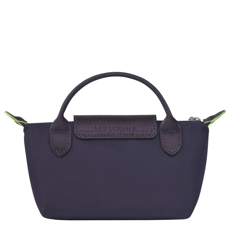 Women's Longchamp Le Pliage Green with handle Pouches Bilberry Purple | YQHSL-2958