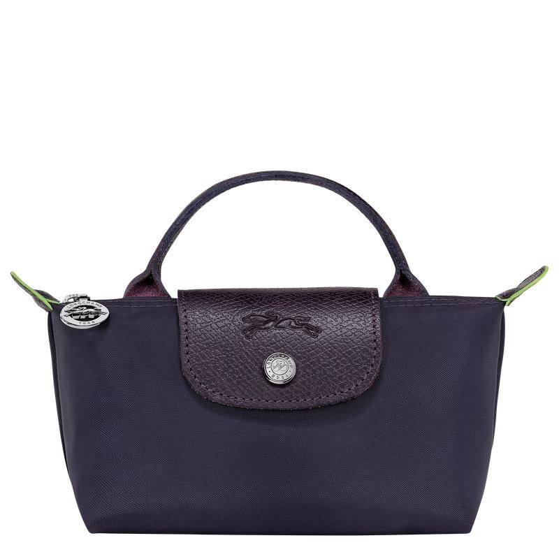 Women\'s Longchamp Le Pliage Green with handle Pouches Bilberry Purple | YQHSL-2958