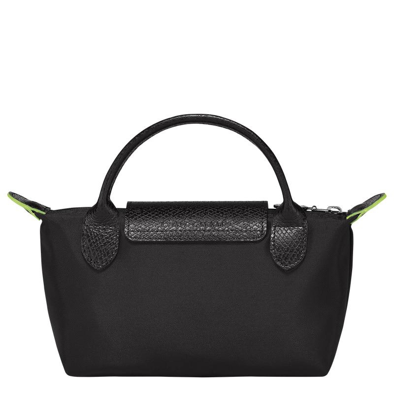 Women's Longchamp Le Pliage Green with handle Pouches Black | EWYNH-4596