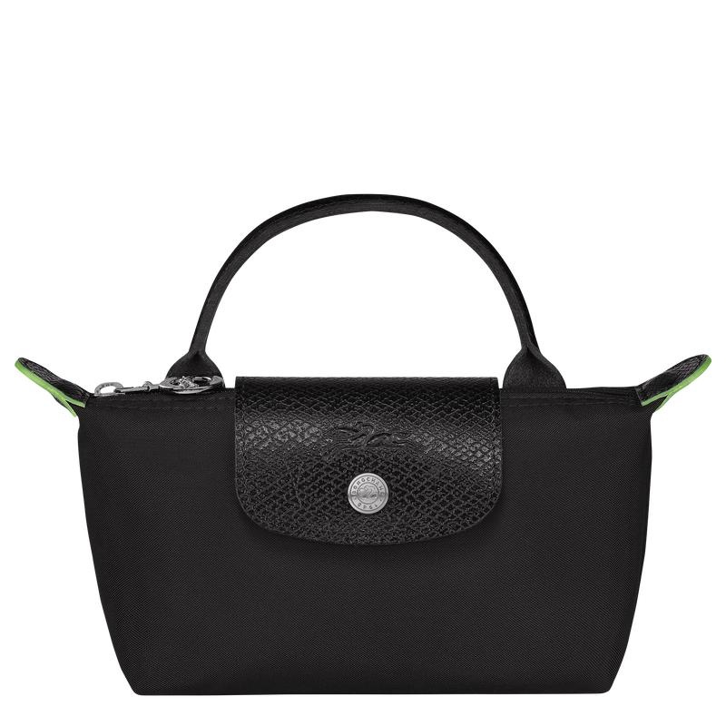 Women\'s Longchamp Le Pliage Green with handle Pouches Black | EWYNH-4596