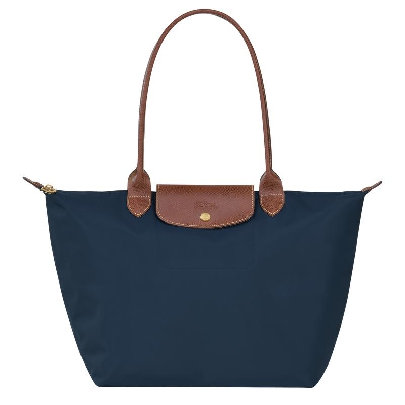 Women\'s Longchamp Le Pliage Original L Tote Bag Navy | VXPGJ-8379