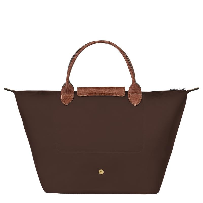 Women's Longchamp Le Pliage Original M Handbags Ebony Brown | YKLCN-0872