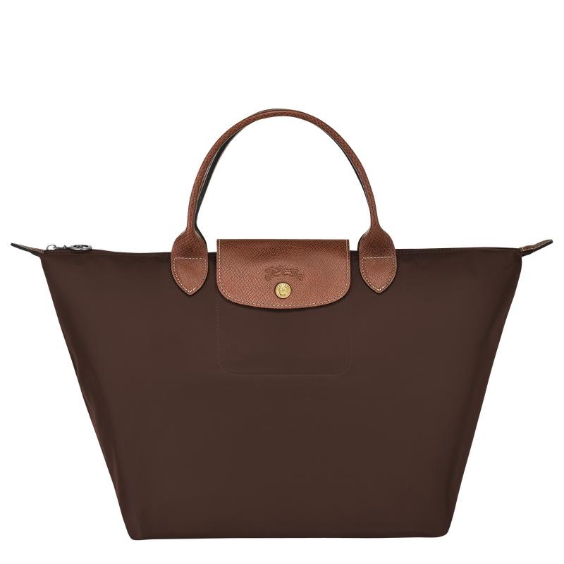 Women\'s Longchamp Le Pliage Original M Handbags Ebony Brown | YKLCN-0872