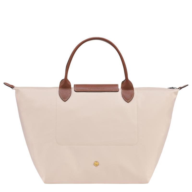 Women's Longchamp Le Pliage Original M Handbags Paper White | CJSOQ-3450