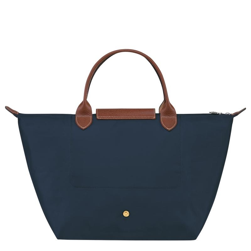 Women's Longchamp Le Pliage Original M Handbags Navy | ZMCTV-0318