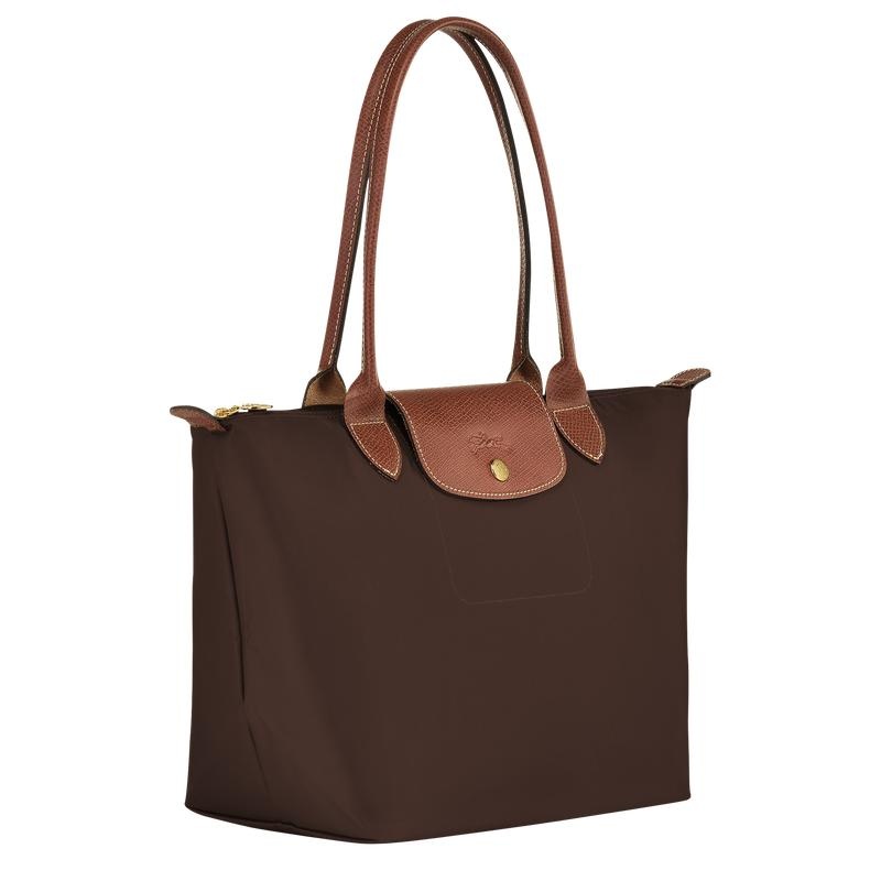 Women's Longchamp Le Pliage Original M Tote Bag Ebony Brown | PLIHF-7980