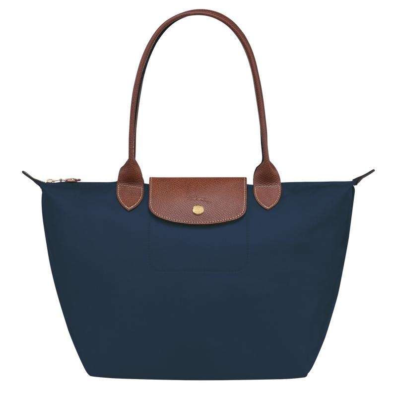 Women\'s Longchamp Le Pliage Original M Tote Bag Navy | KGUEO-7396