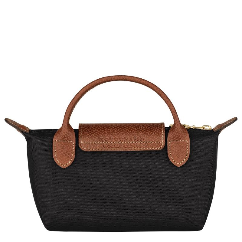 Women's Longchamp Le Pliage Original with handle Pouches Black | XNQIF-0127