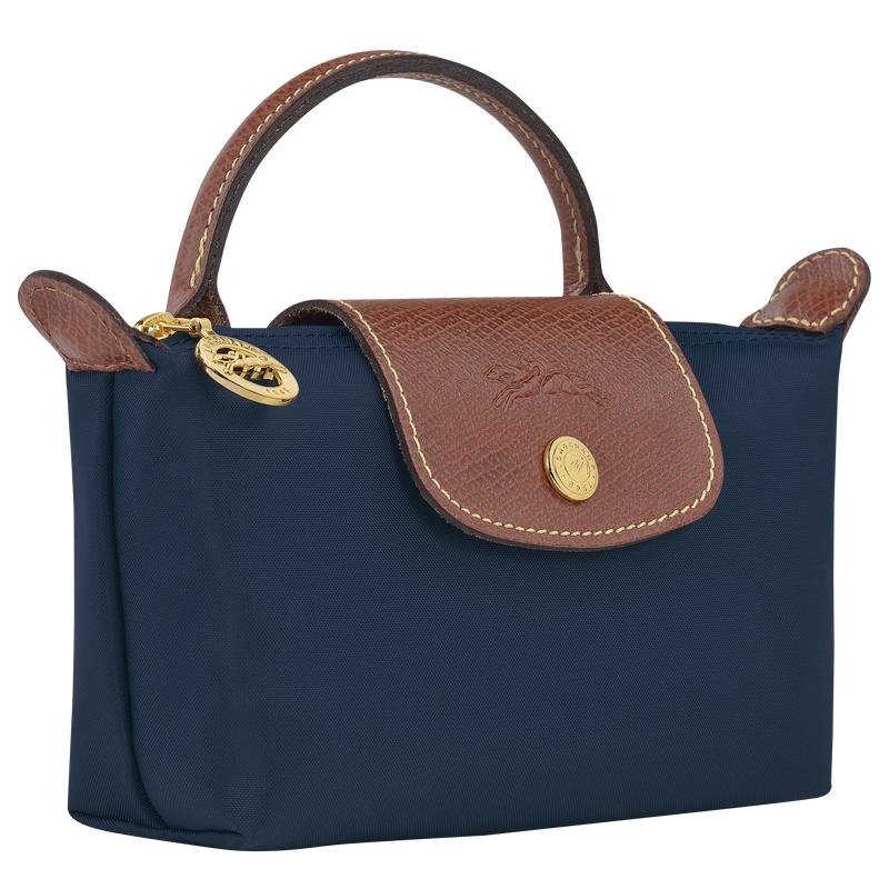 Women's Longchamp Le Pliage Original with handle Pouches Navy | GMEUW-1408