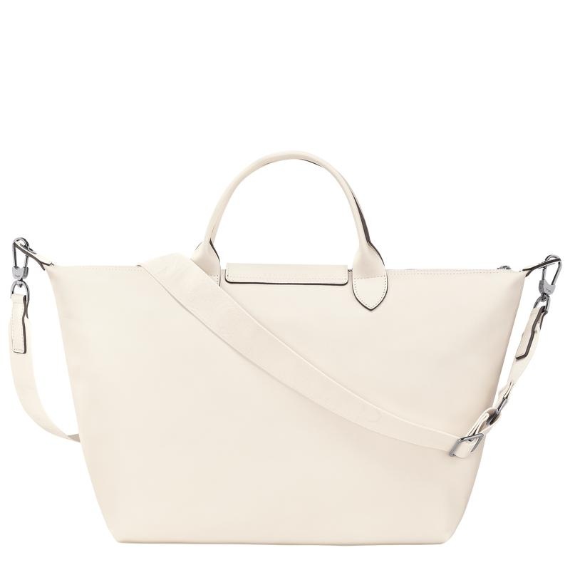 Women's Longchamp Le Pliage Xtra L Handbags Ecru White | POZCM-2748