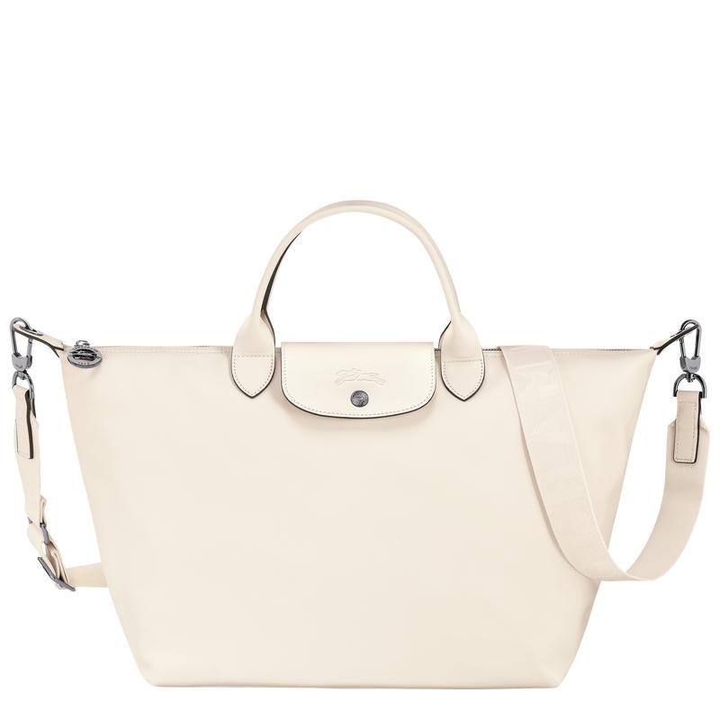 Women\'s Longchamp Le Pliage Xtra L Handbags Ecru White | POZCM-2748