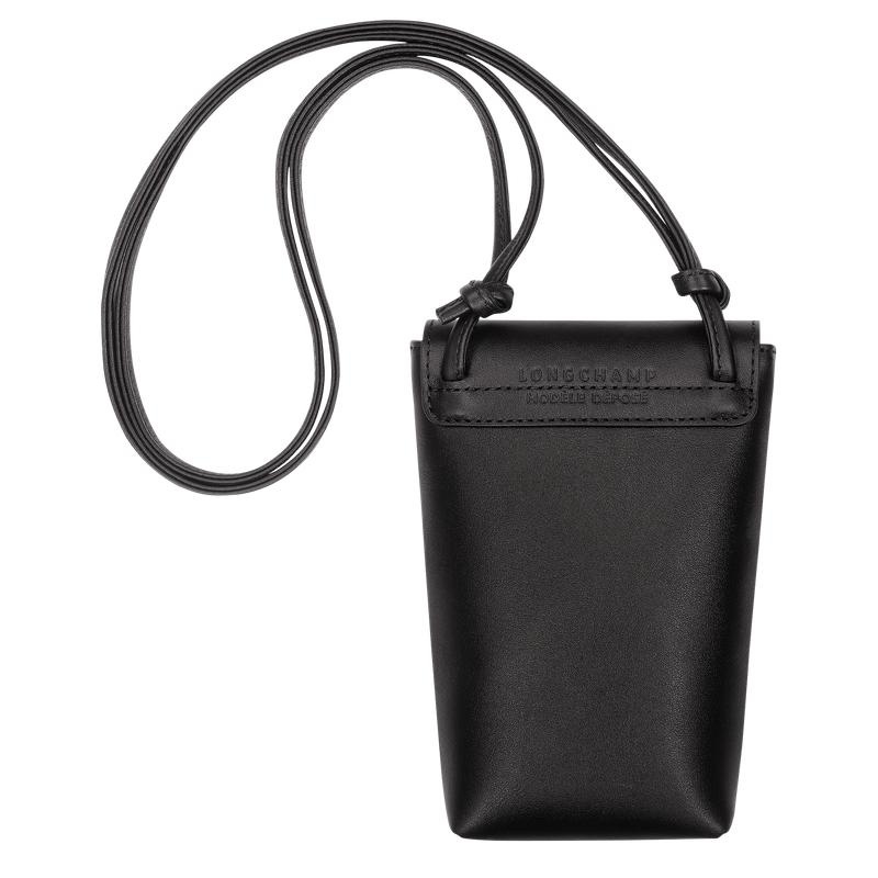 Women's Longchamp Le Pliage Xtra with leather lace Phone Case Black | FISYN-6813