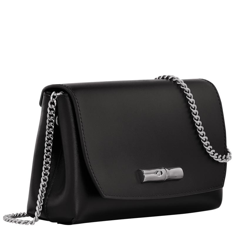 Women's Longchamp Roseau Clutch Bag Black | ANMIY-7693