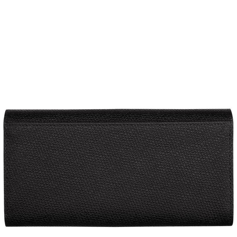 Women's Longchamp Roseau Continental Wallets Black | LGTPE-3502