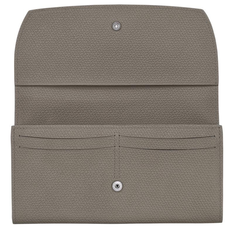 Women's Longchamp Roseau Continental Wallets Turtledove Grey | WJYLA-8324