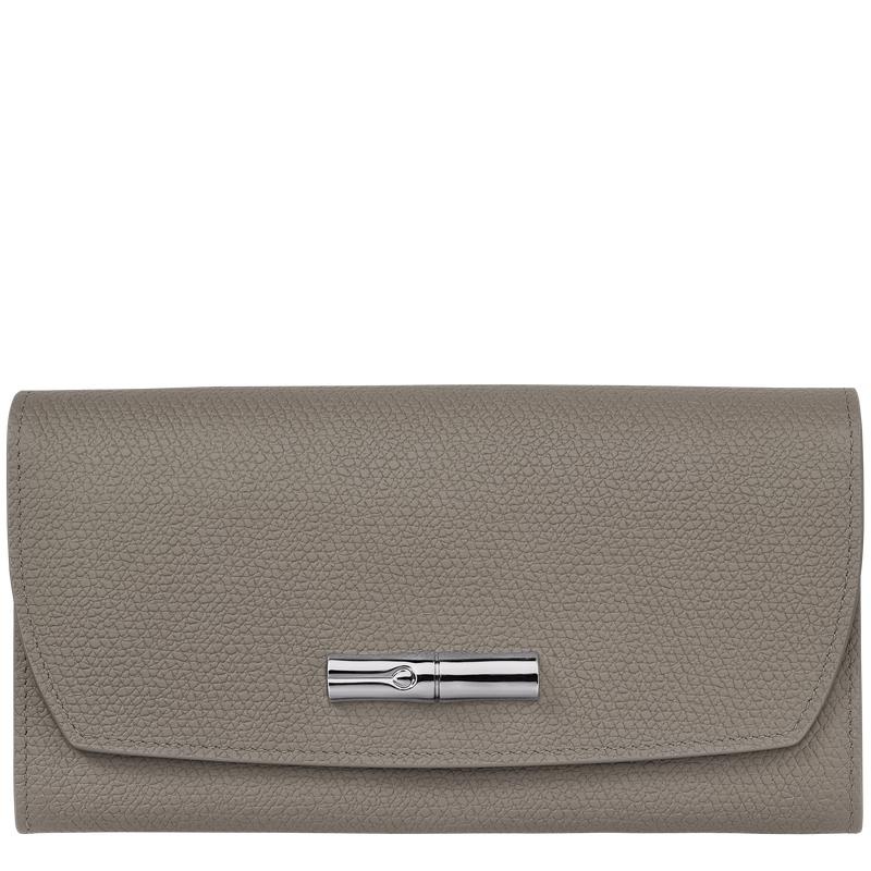 Women\'s Longchamp Roseau Continental Wallets Turtledove Grey | WJYLA-8324