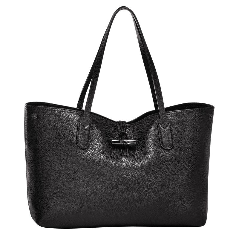 Women\'s Longchamp Roseau Essential L Tote Bag Black | KSIQW-2481