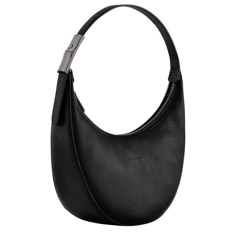 Women's Longchamp Roseau Essential M Hobo Bags Black | YQIKA-6730