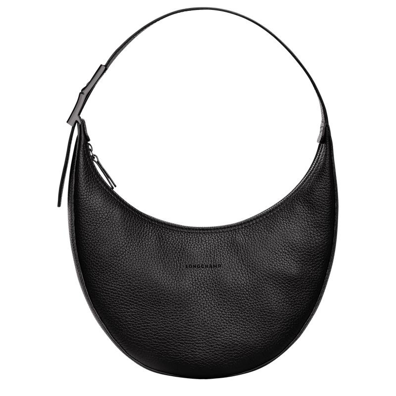 Women\'s Longchamp Roseau Essential M Hobo Bags Black | YQIKA-6730