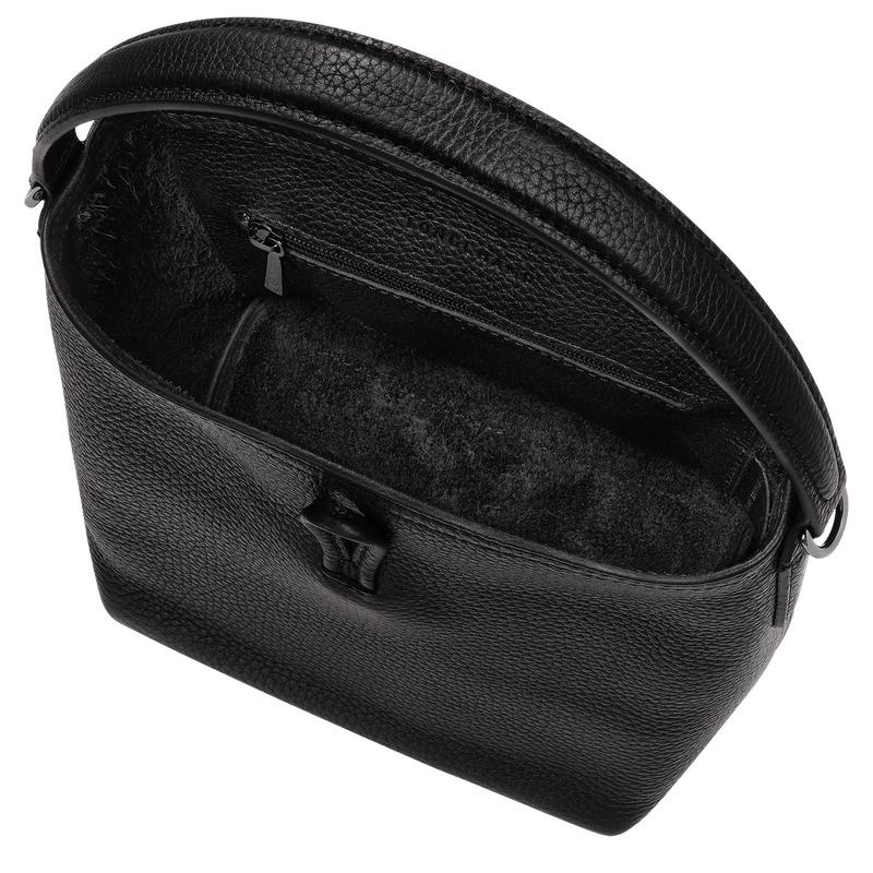 Women's Longchamp Roseau Essential M Tote Bag Black | FYLQM-8321