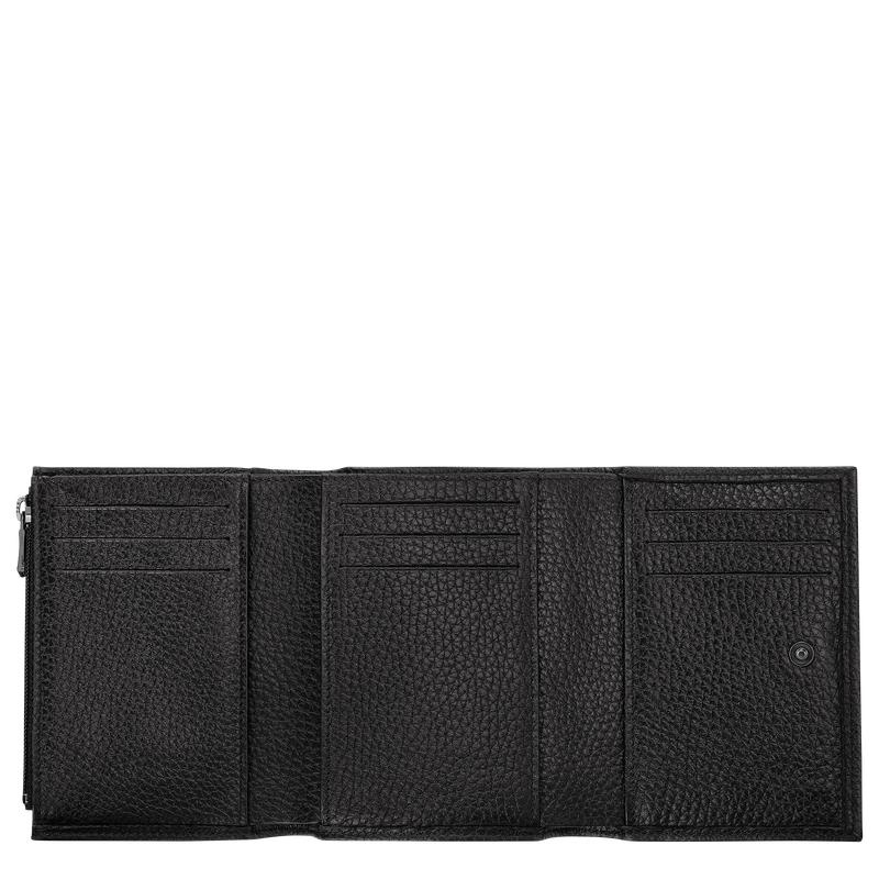 Women's Longchamp Roseau Essential Wallets Black | FKMRP-9074