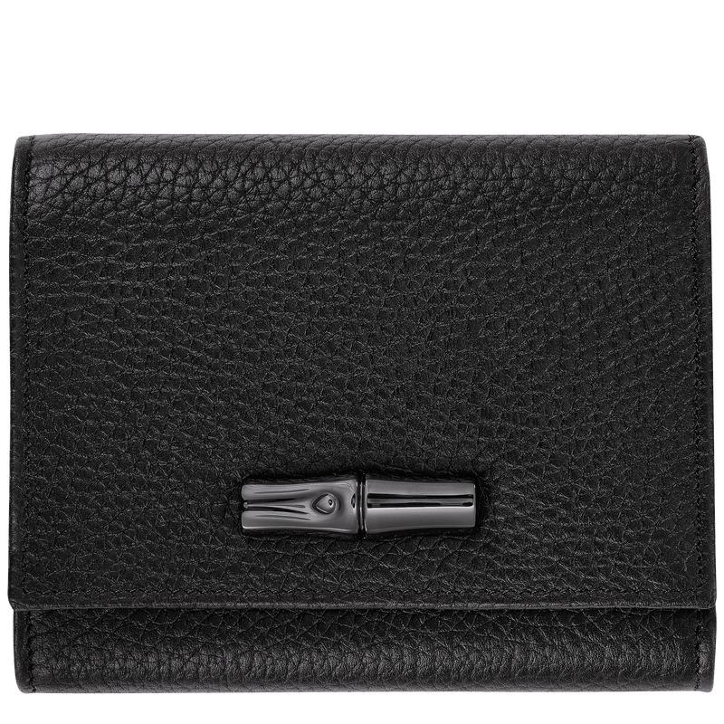 Women\'s Longchamp Roseau Essential Wallets Black | FKMRP-9074