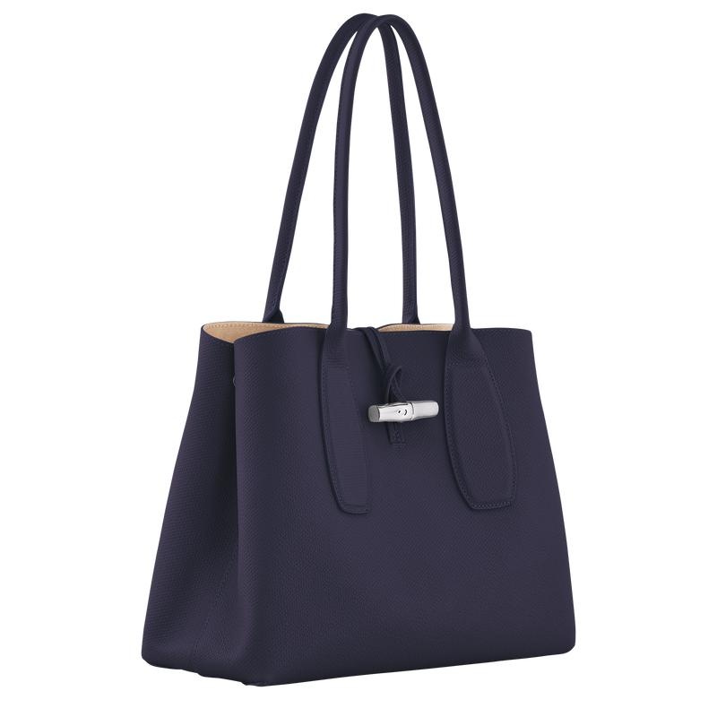 Women's Longchamp Roseau L Tote Bag Bilberry Purple | KESFD-7468