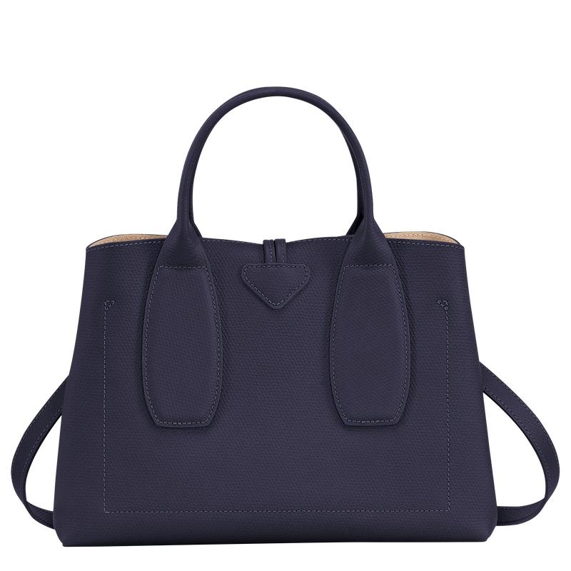 Women's Longchamp Roseau M Handbags Bilberry Purple | OSCNI-0524