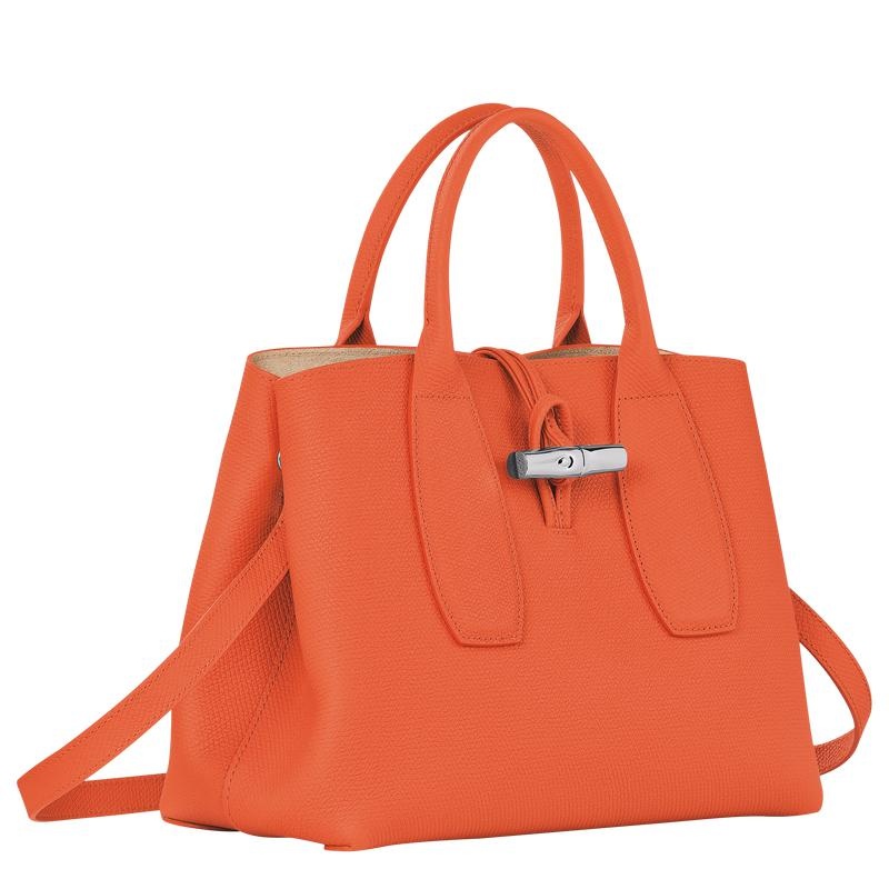 Women's Longchamp Roseau M Handbags Orange | ROBHN-3689