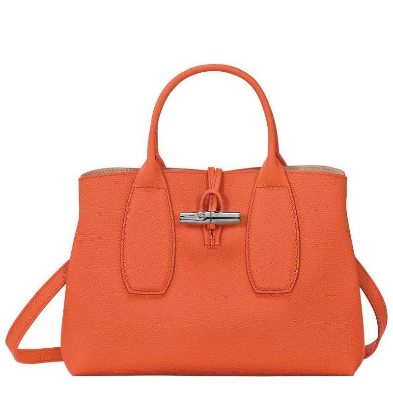 Women\'s Longchamp Roseau M Handbags Orange | ROBHN-3689