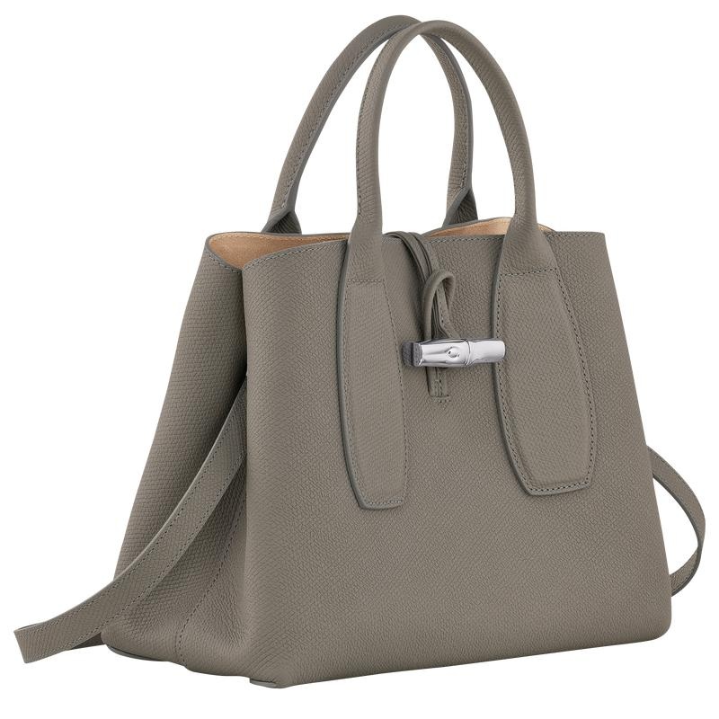 Women's Longchamp Roseau M Handbags Turtledove Grey | WKEHX-6074