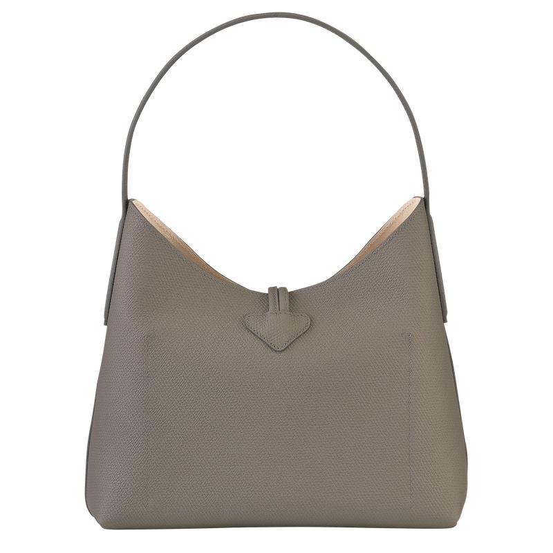 Women's Longchamp Roseau M Hobo Bags Turtledove Grey | WCJRI-0258