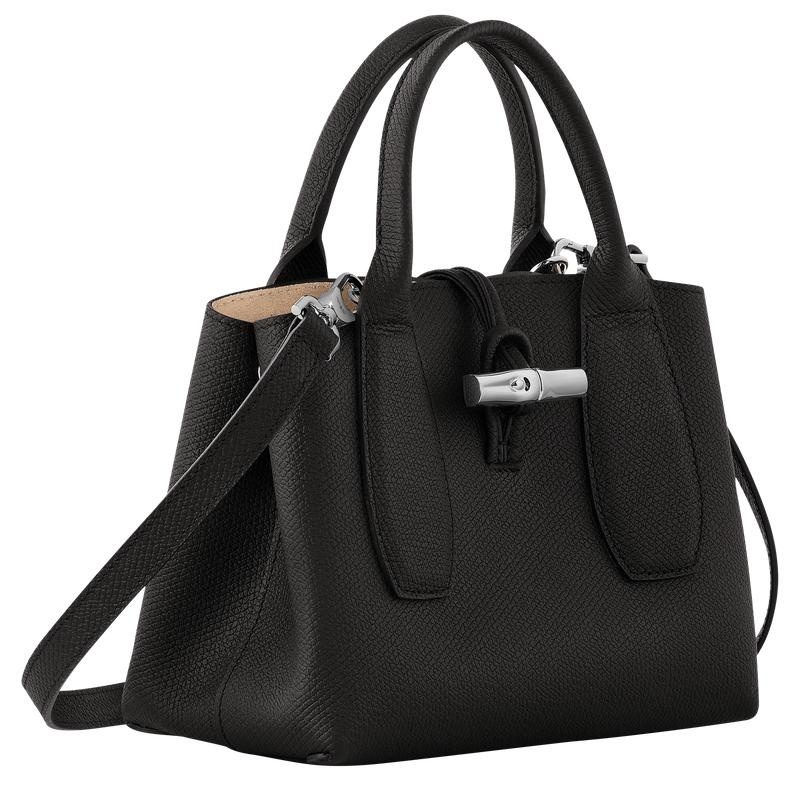 Women's Longchamp Roseau S Handbags Black | QHJTW-8076