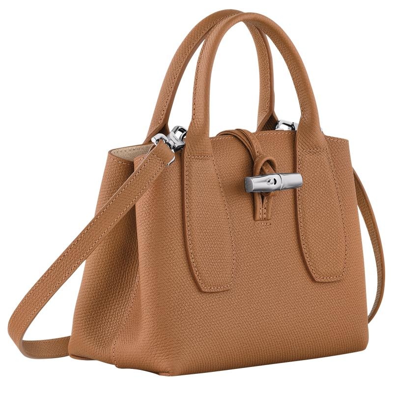 Women's Longchamp Roseau S Handbags Natural Brown | XHISW-2614
