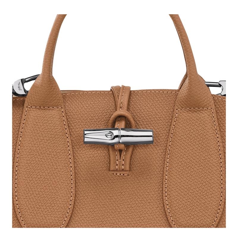 Women's Longchamp Roseau S Handbags Natural Brown | XHISW-2614