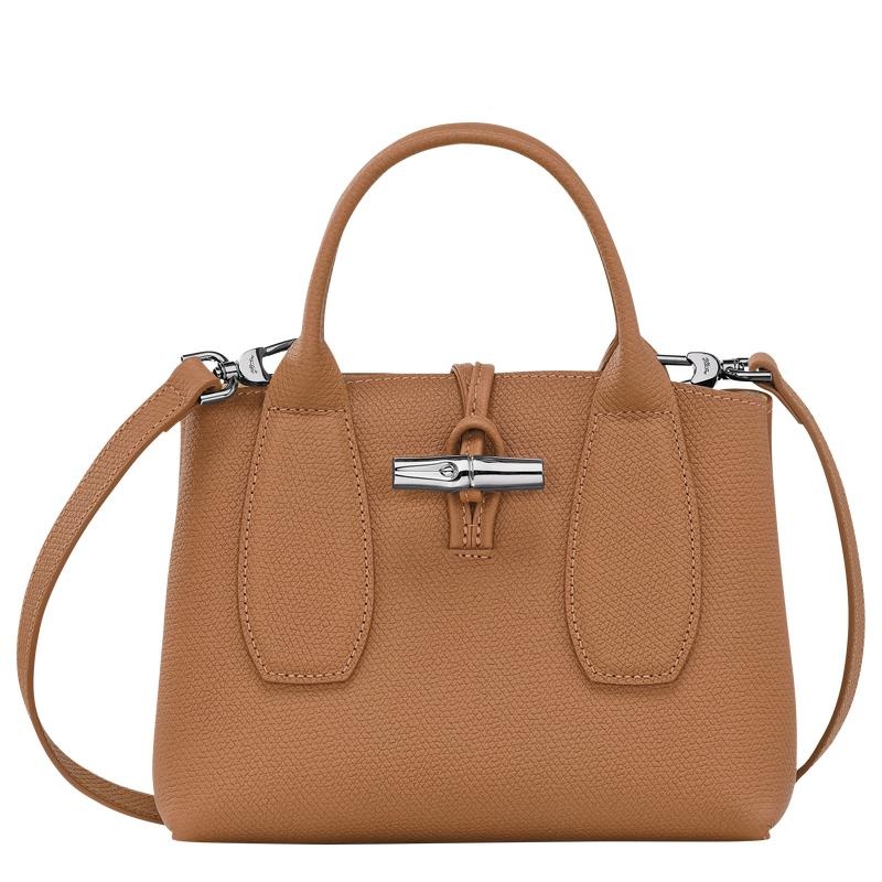 Women\'s Longchamp Roseau S Handbags Natural Brown | XHISW-2614