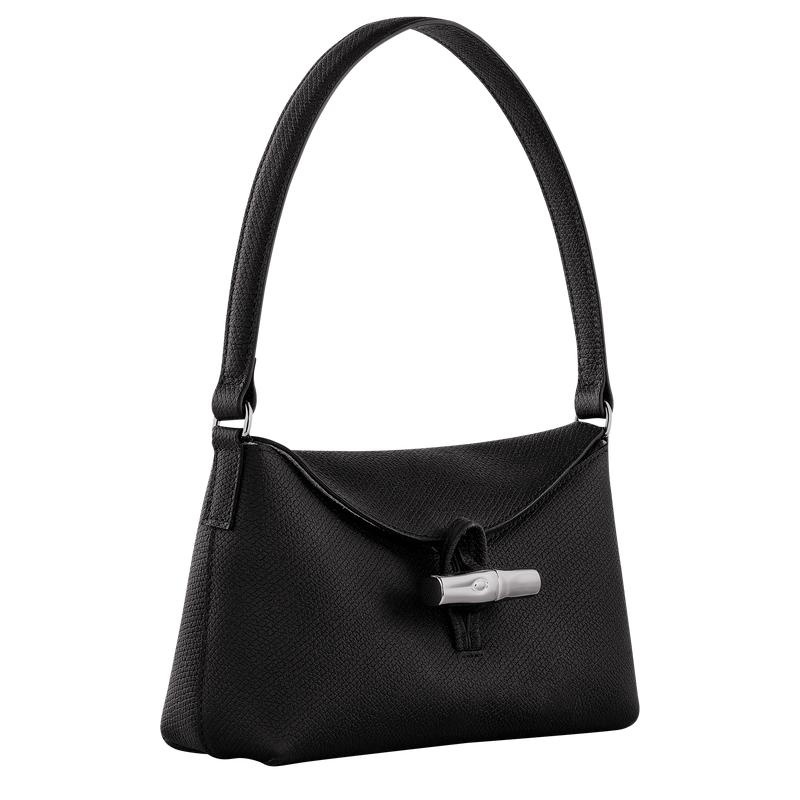 Women's Longchamp Roseau S Hobo Bags Black | GOSVP-5498