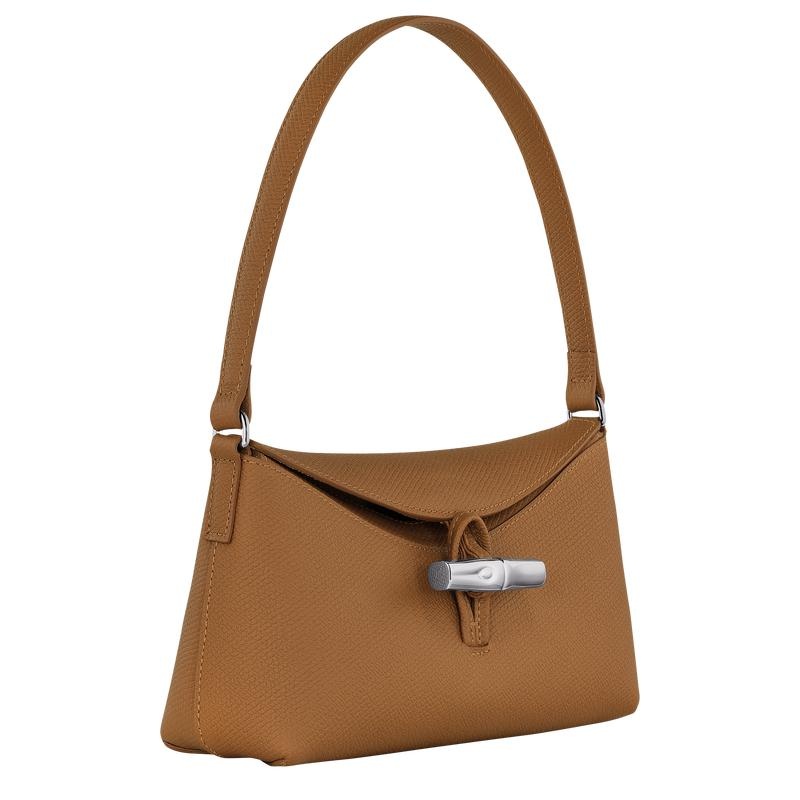 Women's Longchamp Roseau S Hobo Bags Natural Brown | ROJWE-2503