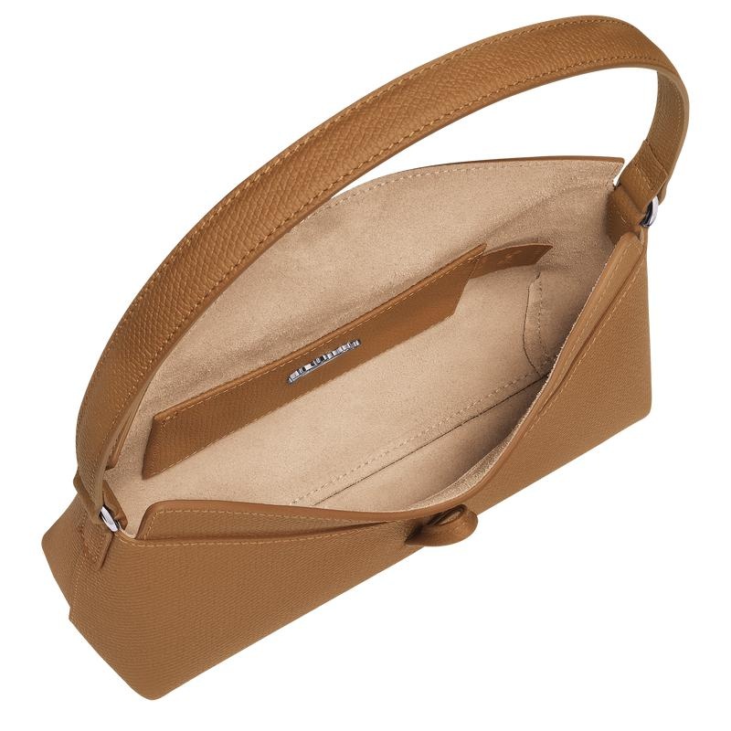 Women's Longchamp Roseau S Hobo Bags Natural Brown | ROJWE-2503