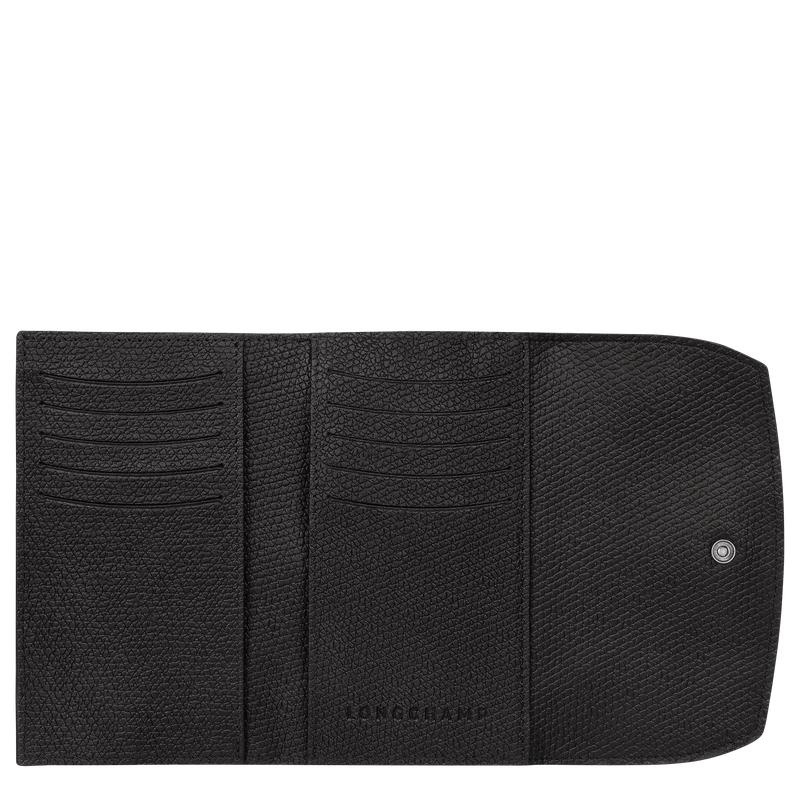 Women's Longchamp Roseau Wallets Black | RVSLA-5043