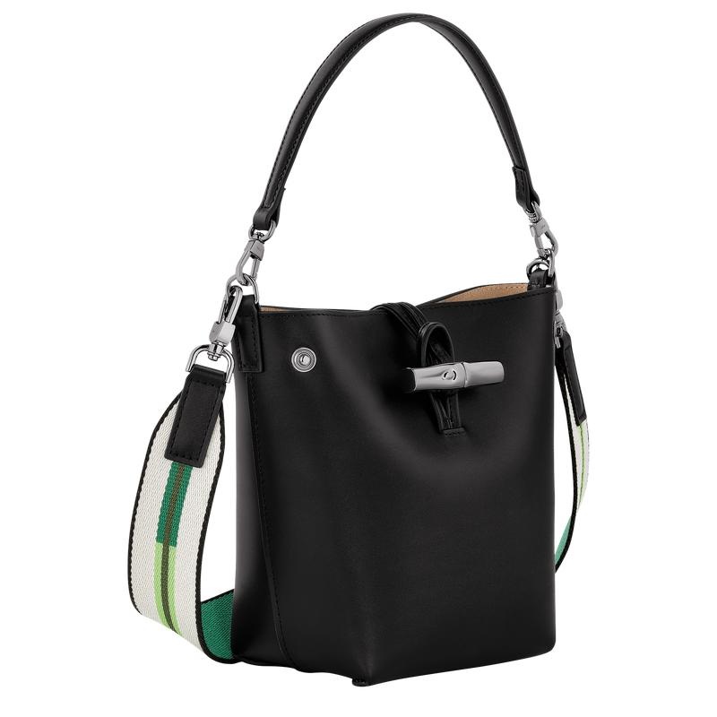 Women's Longchamp Roseau XS Bucket Bag Black | BOERX-7829