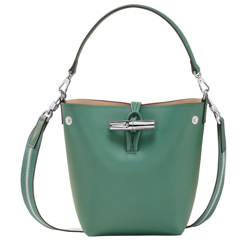 Women\'s Longchamp Roseau XS Bucket Bag Sage Green | ZKBTJ-5930